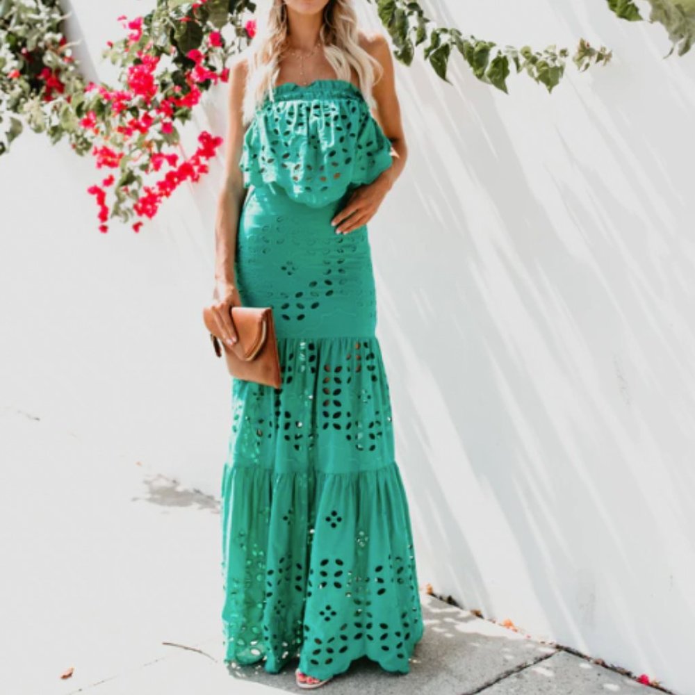 Vici Flawless Cotton Eyelet Set - Size Small - Green